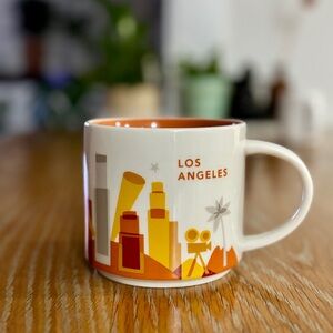Starbucks You Are Here - Los Angeles Skyline Mug - Orange and White
